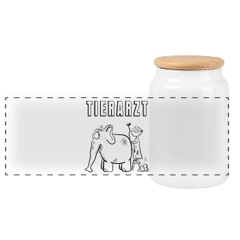 Funny Veterinarian I Veterinary Medicine I Vetmed Gift - Panoramic Cookie Jar with Wooden Lid - white - Front