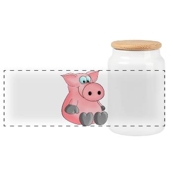 Porcinet - Boîte à biscuits avec couvercle en bois - blanc - Devant