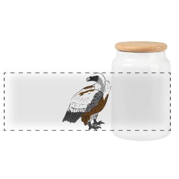 Impressive vulture in nature style - Panoramic Cookie Jar with Wooden Lid - white - Front