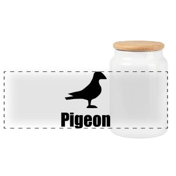 Pigeon - Boîte à biscuits avec couvercle en bois - blanc - Devant