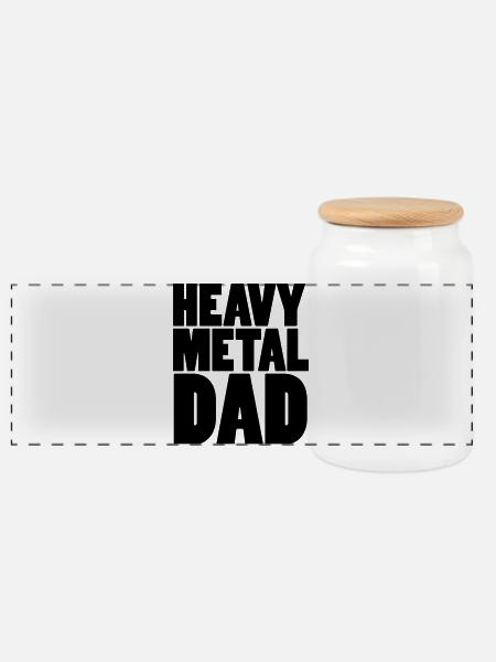 Heavy Metal Dad - Panorama Keksdose mit Holzdeckel - Weiß