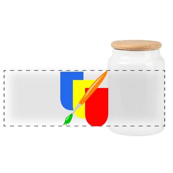 maler wappen handwerk - Panorama Keksdose mit Holzdeckel - Weiß - Vorne