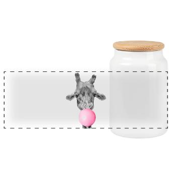 Giraffe und kaugummi - Panorama Keksdose mit Holzdeckel - Weiß - Vorne