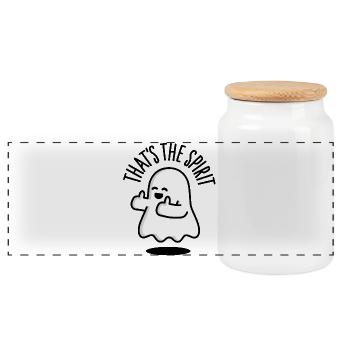 That's the spirit fantôme pouces vers le haut - Boîte à biscuits avec couvercle en bois - blanc - Devant