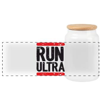 Run Ultra - Panoramic Cookie Jar with Wooden Lid - white - Front