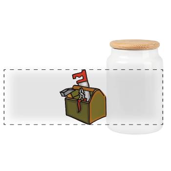 tool box - Panoramic Cookie Jar with Wooden Lid - white - Front