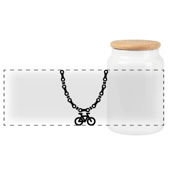 Mountain bike MTB Collier chaîne de bicyclette ATB - Boîte à biscuits avec couvercle en bois - blanc - Devant