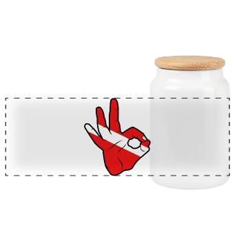 Ok Plongée Sous-Marine - Boîte à biscuits avec couvercle en bois - blanc - Devant
