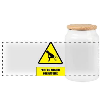 Danger pet - Boîte à biscuits avec couvercle en bois - blanc - Devant