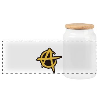 ANCAP B - Panoramic Cookie Jar with Wooden Lid - white - Front