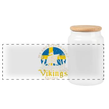 My Ancestors Were Vikings Sweden Design - Panorama Keksdose mit Holzdeckel - Weiß - Vorne