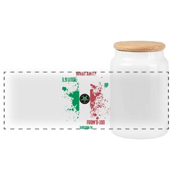Pilote de course - Boîte à biscuits avec couvercle en bois - blanc - Devant
