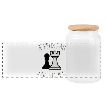 je peux pas j ai echec - Boîte à biscuits avec couvercle en bois - blanc - Devant