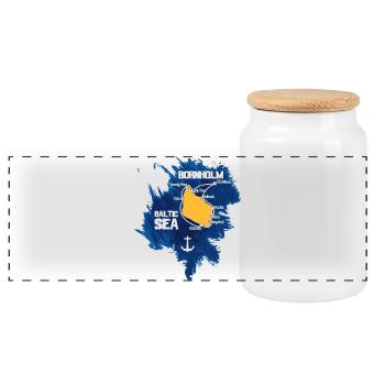 Bornholm Mer Baltique - Boîte à biscuits avec couvercle en bois - blanc - Devant