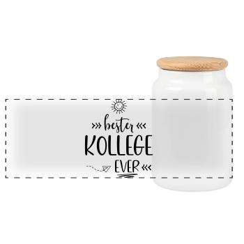 T-Shirts für nette Kollegen - Panorama Keksdose mit Holzdeckel - Weiß - Vorne