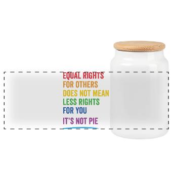 LGBT - Equal Rights For Others - Panoramic Cookie Jar with Wooden Lid - white - Front