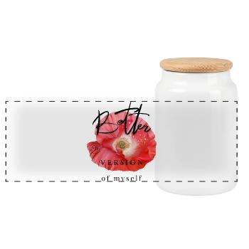 Inspiring saying for motivation - Panoramic Cookie Jar with Wooden Lid - white - Front