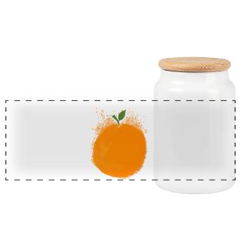 Orange Fruit Fruits Summer Shirt Holiday Gift - Panoramic Cookie Jar with Wooden Lid - white - Front