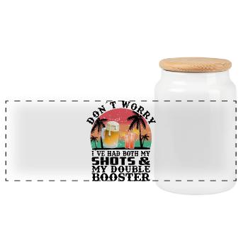 Alcohol Booster - Panoramic Cookie Jar with Wooden Lid - white - Front