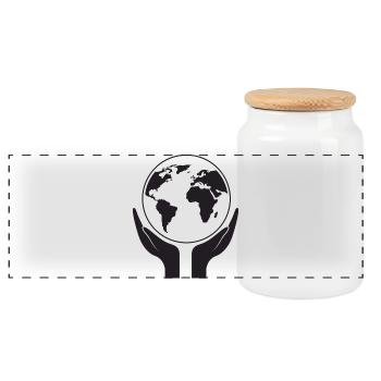 Save our planet - Panoramic Cookie Jar with Wooden Lid - white - Front