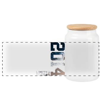 12TH BIRTHDAY LIMITED EDITION 2014 - Panoramic Cookie Jar with Wooden Lid - white - Front