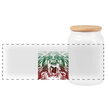 BG BULGARIEN Löwe Fussball Bulgaria Löwen Wappen - Panorama Keksdose mit Holzdeckel - Weiß - Vorne
