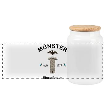 Rieselfelder Münster, Vogelschutzgebiet - Panorama Keksdose mit Holzdeckel - Weiß - Vorne