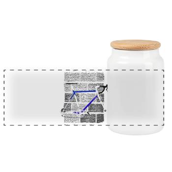 I feel so wheelless - Panoramic Cookie Jar with Wooden Lid - white - Front