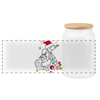 Noël, Noël - Boîte à biscuits avec couvercle en bois - blanc - Devant