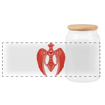 Ange déchu rouge - Boîte à biscuits avec couvercle en bois - blanc - Devant