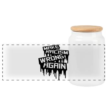 make racism wrong again - Panorama Keksdose mit Holzdeckel - Weiß - Vorne