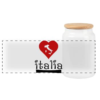 Italia - Panorama Keksdose mit Holzdeckel - Weiß - Vorne