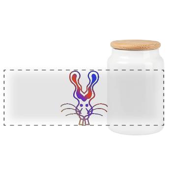 Angry Rabbit - Panorama Keksdose mit Holzdeckel - Weiß - Vorne
