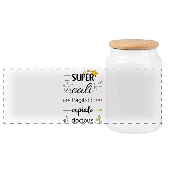 Magie et fun - Boîte à biscuits avec couvercle en bois - blanc - Devant