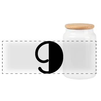9. 9 YEARS. 9th ANNIVERSARY. BIRTHDAY 9 YEARS. 9 - Panoramic Cookie Jar with Wooden Lid - white - Front