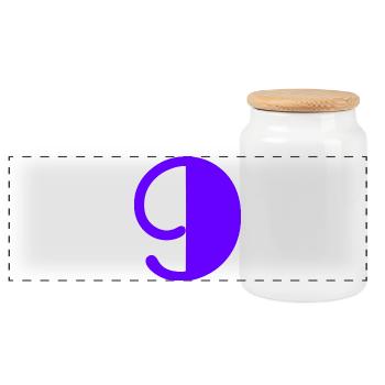 9. 9 YEARS. 9th ANNIVERSARY. BIRTHDAY 9 YEARS. 9 - Panoramic Cookie Jar with Wooden Lid - white - Front