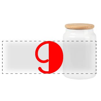 9. 9 YEARS. 9th ANNIVERSARY. BIRTHDAY 9 YEARS - Panoramic Cookie Jar with Wooden Lid - white - Front