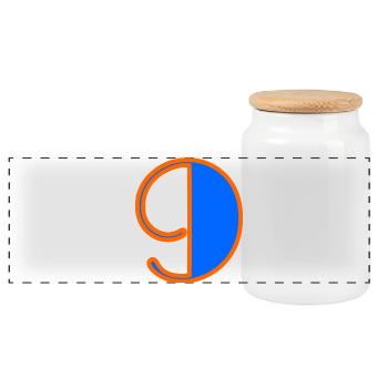 9 YEARS. 9th ANNIVERSARY. BIRTHDAY 9 YEARS. 9 - Panoramic Cookie Jar with Wooden Lid - white - Front