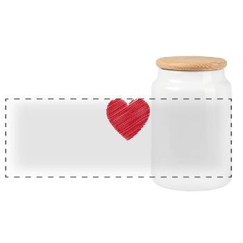 I Love Dad heart - Panoramic Cookie Jar with Wooden Lid - white - Front