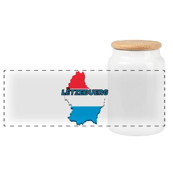 Carte du Luxembourg drapeau Luxembourg - Boîte à biscuits avec couvercle en bois - blanc - Devant