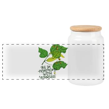 Harmony, Nature - Panoramic Cookie Jar with Wooden Lid - white - Front