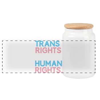 Pride Month LGBT - Trans-Rechte sind Menschenrechte - Panorama Keksdose mit Holzdeckel - Weiß - Vorne