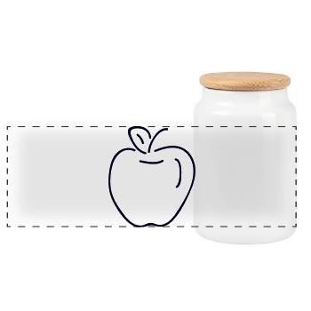 Apfel Apple vegan Gesunde Ernährung - Panorama Keksdose mit Holzdeckel - Weiß - Vorne
