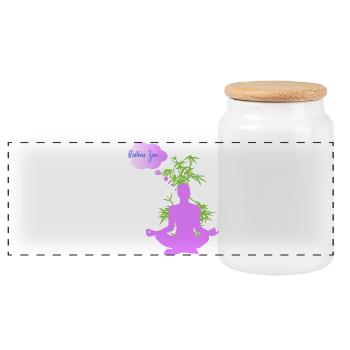 RESTONS ZEN - Boîte à biscuits avec couvercle en bois - blanc - Devant