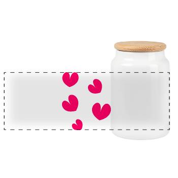 CHRISTMAS. YEAR. ANNIVERSARY. RETIREMENT. DAD. MAMAM. - Panoramic Cookie Jar with Wooden Lid - white - Front