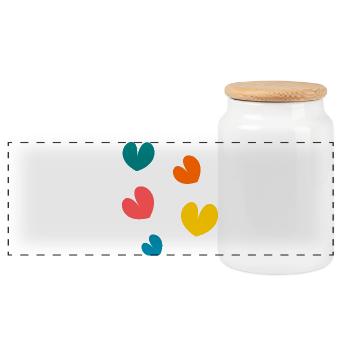 CHRISTMAS. YEAR. ANNIVERSARY. RETIREMENT. DAD. MAMAM. - Panoramic Cookie Jar with Wooden Lid - white - Front