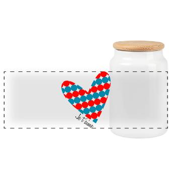 CHRISTMAS. YEAR. ANNIVERSARY. RETIREMENT. DAD. MAMAM. - Panoramic Cookie Jar with Wooden Lid - white - Front