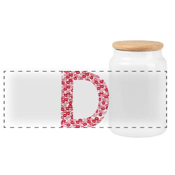 Buchstabe D - Kiss T-Shirt - Panorama Keksdose mit Holzdeckel - Weiß - Vorne