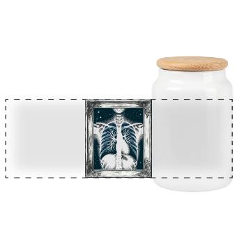 Medical Art Thoracic Painting Radiology - Panoramic Cookie Jar with Wooden Lid - white - Front
