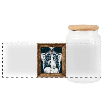 Medizinische Kunst Thoraxmalerei Radiologie - Panorama Keksdose mit Holzdeckel - Weiß - Vorne
